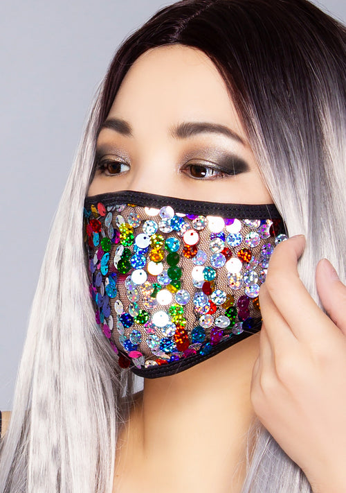 Mardi Gras Sequin Dust Mask