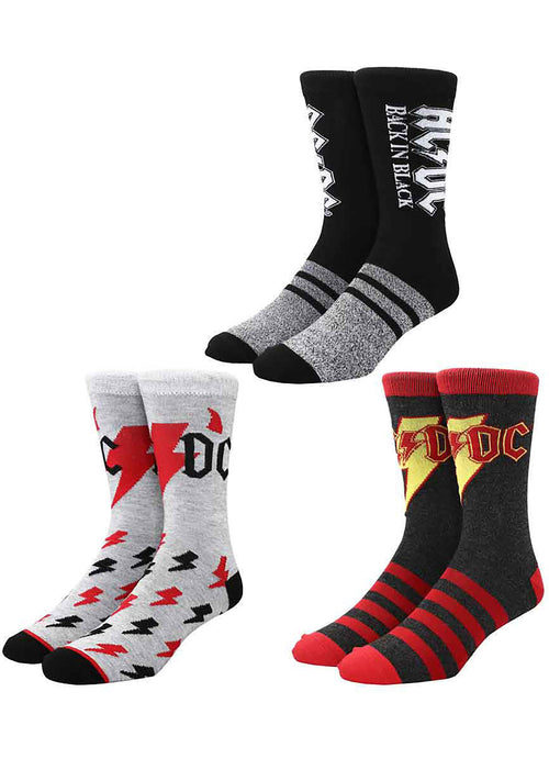 AC/DC Back in Black 3PK Socks Gift Box Set