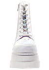 x LASR Exclusive RADIO Liquid Love White Platform Boots