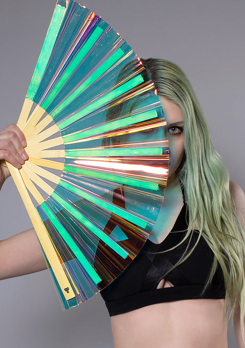 Fluid Fantasy Iridescent Rave Fan