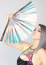 X LASR Exclusive Lucid Warrior Iridescent Fluid Rave Fan