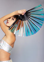 X LASR Exclusive Lucid Warrior Iridescent Fluid Rave Fan
