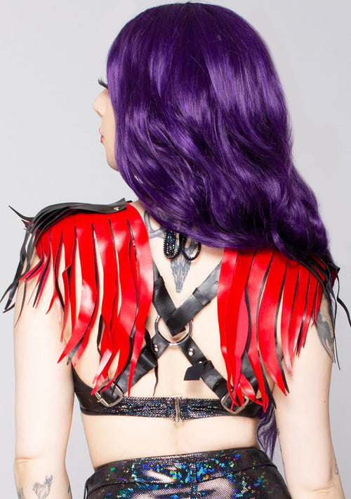 Nitara Rage Leather Fringe Body Harness