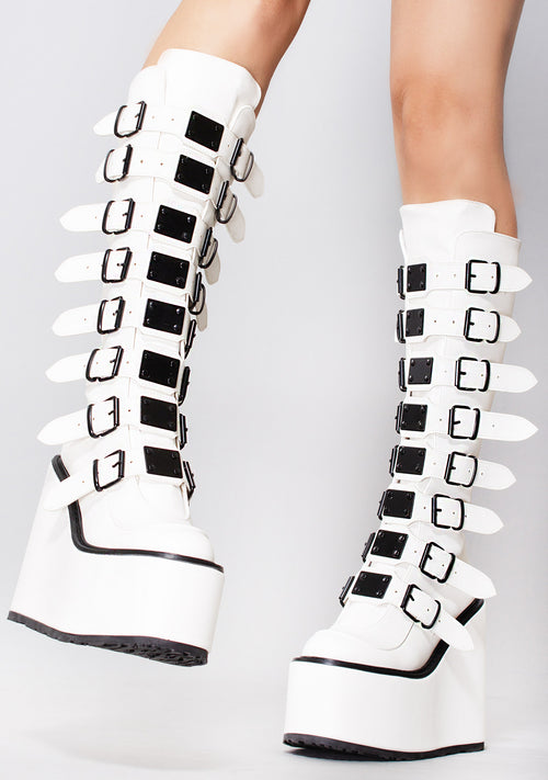 SWING 815 Addiction White Platform Boots