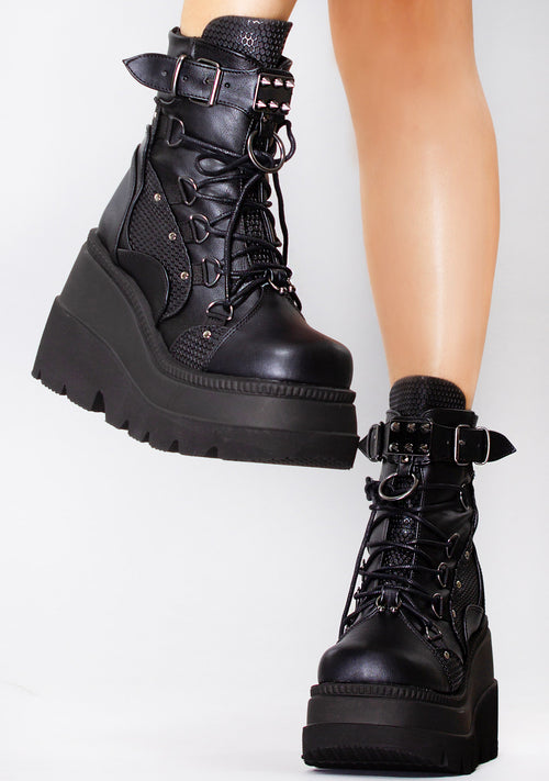 SHAKER 60 Headhunter Black Platform Boots