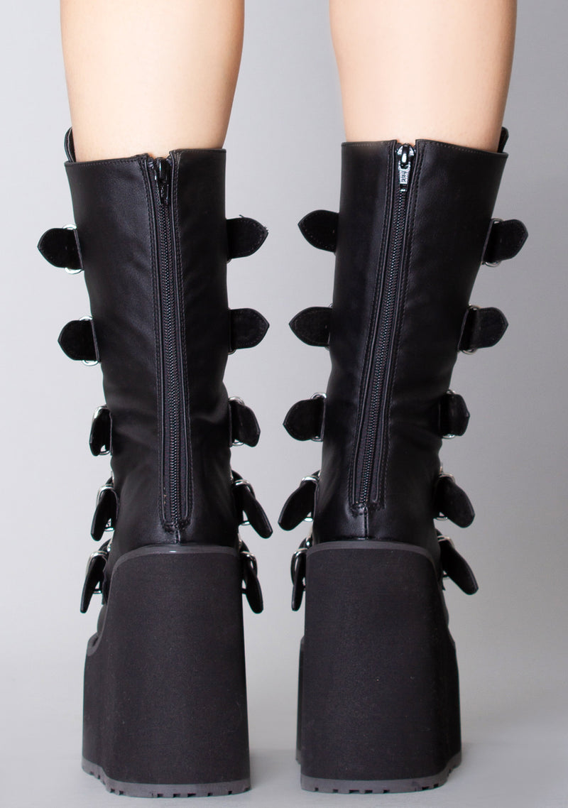 SWING 230 Black Heart Black Platform Boots