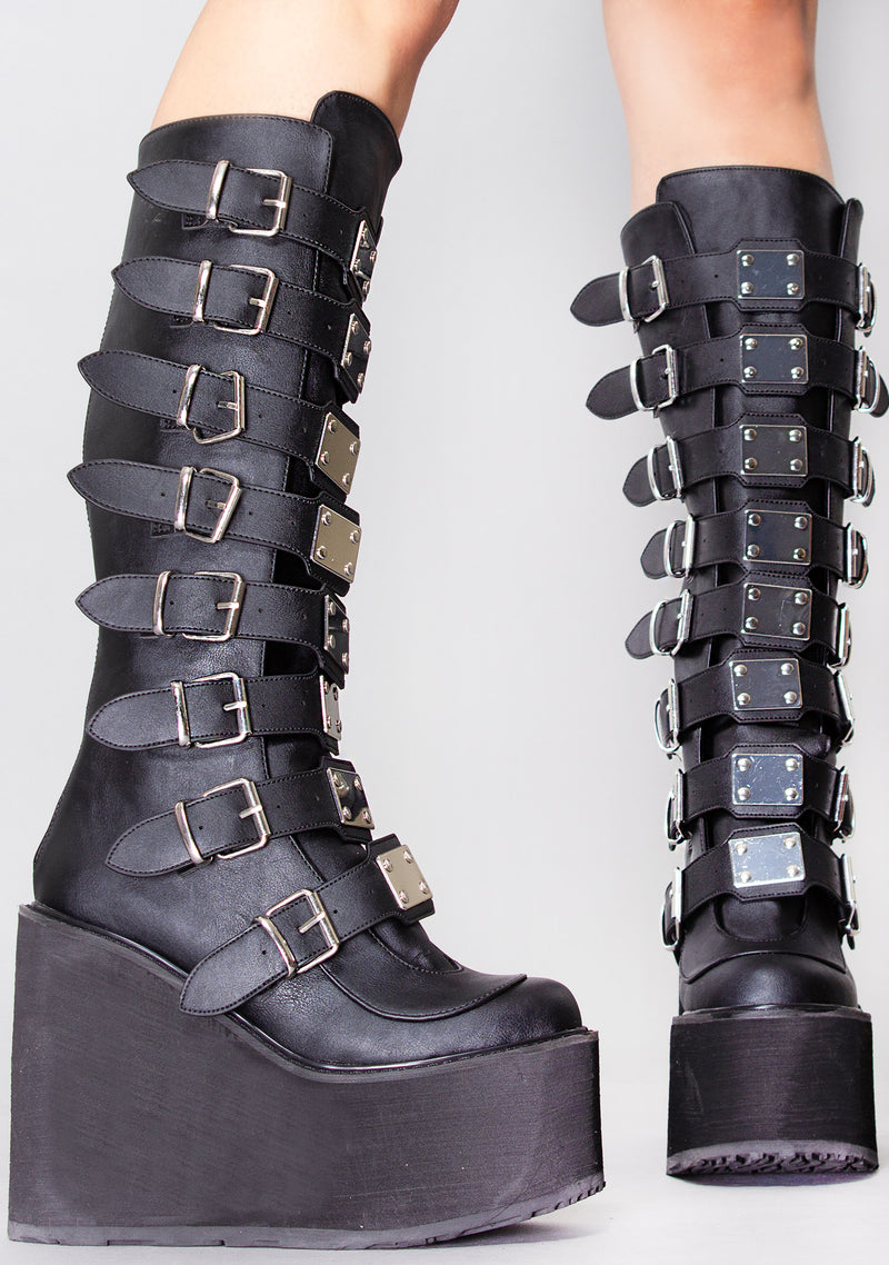 SWING 815 Beautiful Destruction Black Platform Boots