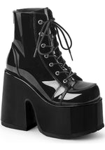 CAMEL 203 Raise Hell Patent Black Platform Boots