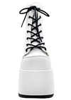 Demonia Camel Kush Platform Boots in White