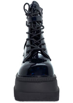 Demonia Shaker Hologram Platform Boots in Black