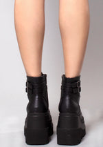 Demonia Shaker Platform Boots in Black