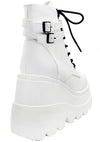 Demonia Shaker Platform Boots in White