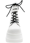 Demonia Shaker Platform Boots in White