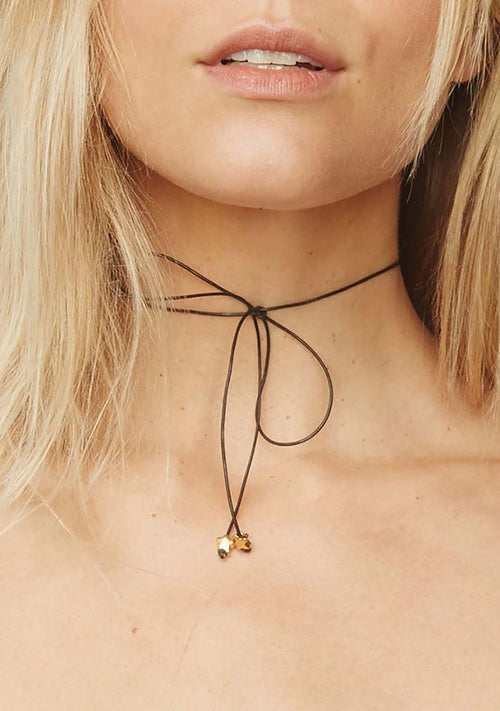 Frasier Sterling Disco Fever Bowtie Stars Choker in Black