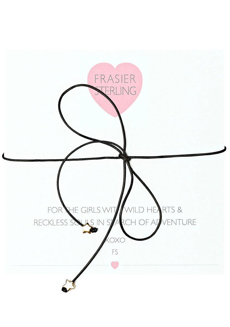 Frasier Sterling Disco Fever Bowtie Stars Choker in Black