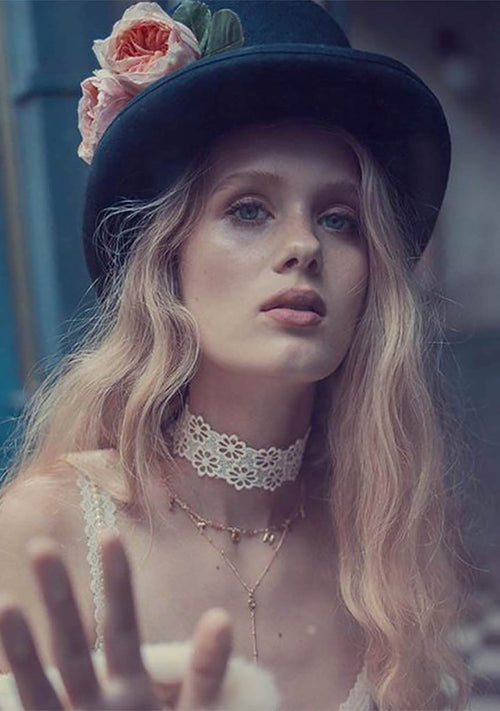 Frasier Sterling Lacey Daisy Choker in Tan