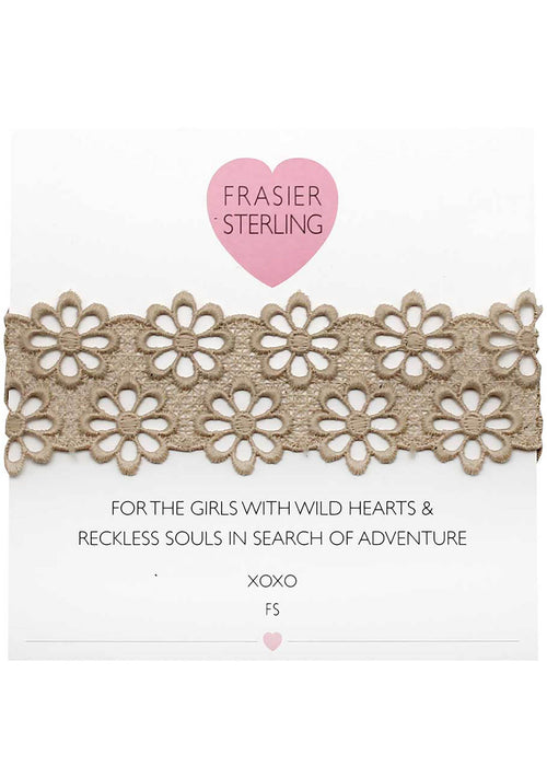Frasier Sterling Lacey Daisy Choker in Tan
