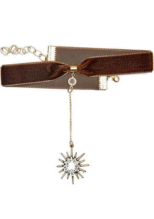 Frasier Sterling Saturday Night Fever Starburst Choker in Olive