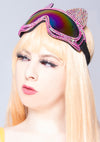 Kawaii Cat Rhinestone Rave Goggle