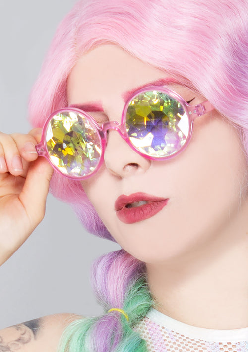 Over The Rainbow Kaleidoscope Rave Glasses