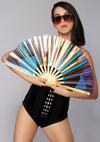 Liquid Shockwave Iridescent Fluid Rave Fan