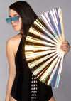 Liquid Shockwave Iridescent Fluid Rave Fan