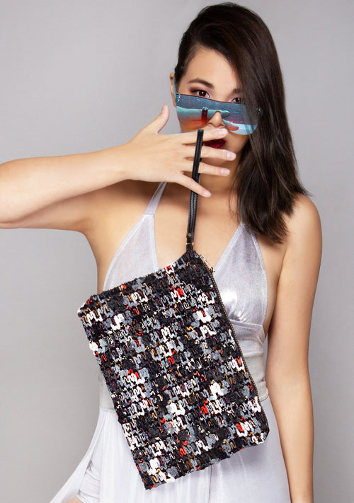 Mosiac Woven Clutch Handbag