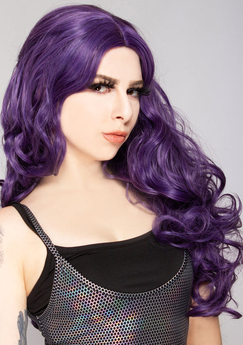 Mermaid Wave Long Wig in Purple