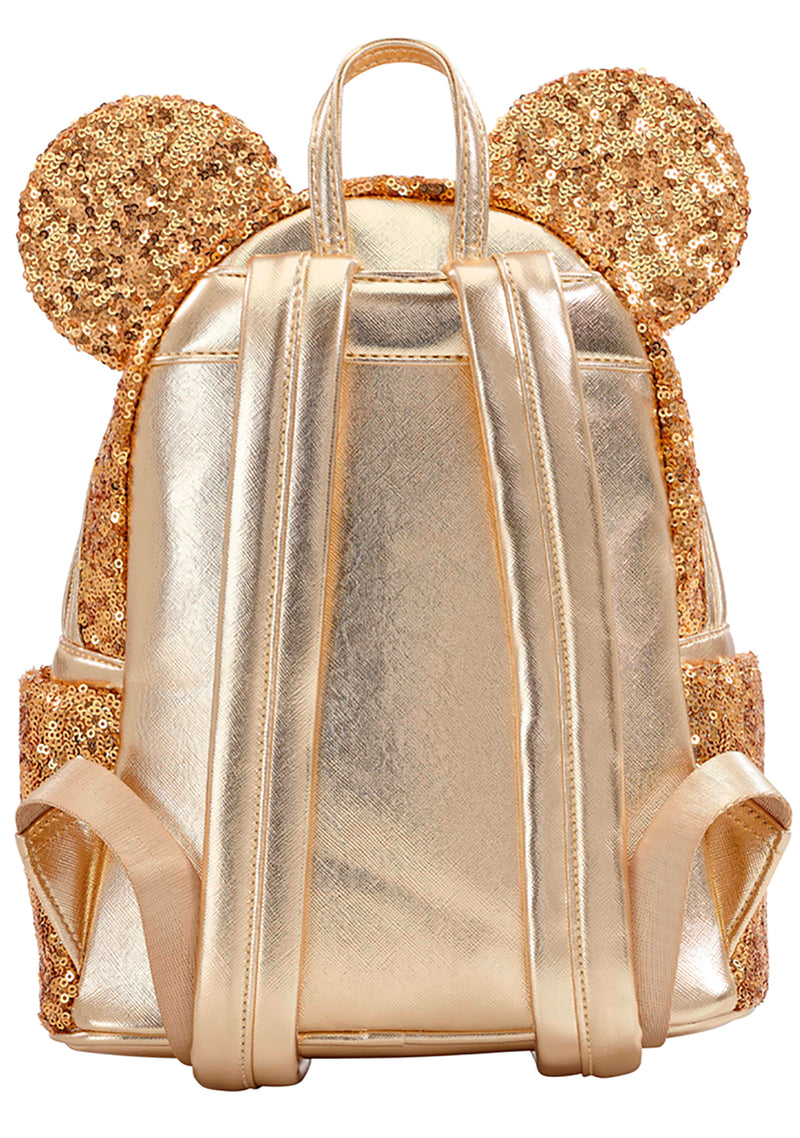 X LASR Exclusive Disney Yellow Gold Sequin Minnie Mini Backpack