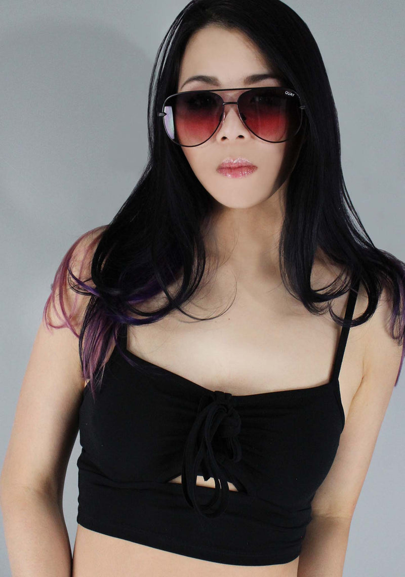 Motel Rocks Chateau Crop Top in Black