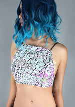 Motel Rocks Truman Fishscale Sequin Crop Top