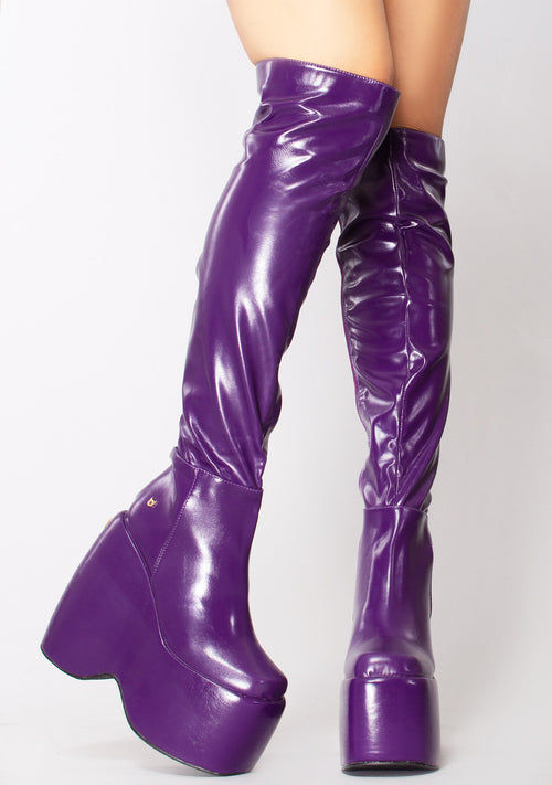 Alluring Deception Knee High Platform Boots