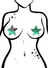 Pastease Starfish Flip Sequin Sea Star Nipple Pasties in Black/Opal