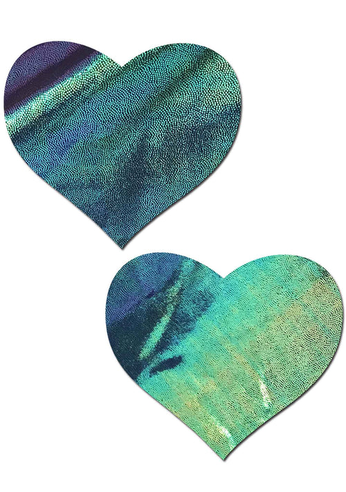 Pastease Love Heart Nipple Pasties in Liquid Black Opal