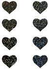 Pastease Body Minis Black Glitter Heart Nipple & Body Pasties 8PK Set