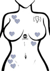 Pastease Body Minis Silver Glitter Heart Nipple & Body Pasties 8PK Set