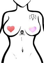 Pastease Love Reflective Heart Nipple Pasties in Red
