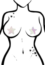 Pastease Starfish Flip Sequin Sea Star Nipple Pasties in White/Pearl