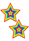 Pastease Star Velvet Pumping Nipple Pasties in Rainbow