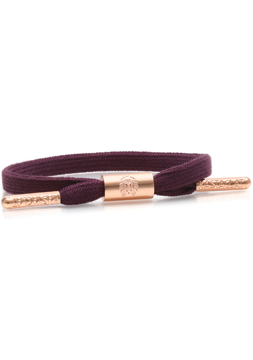 Rastaclat Erica Women's Single Lace Bracelet in Wine/Rose Gold