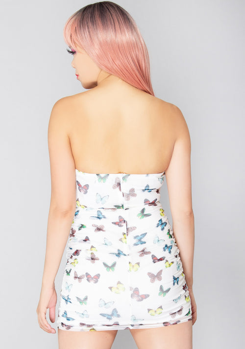 Butterfly Kisses Strapless Bustier Dress