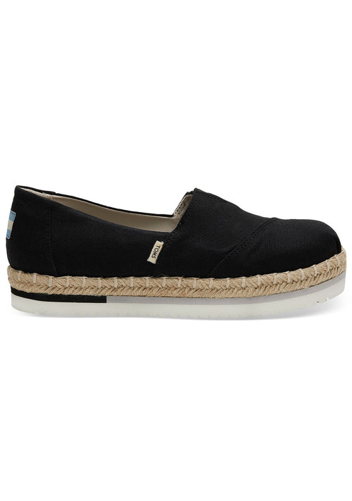 TOMS Alpargata Black Heritage Platform Espadrille
