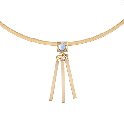 Wanderlust + Co Ava Choker in Gold/Sky