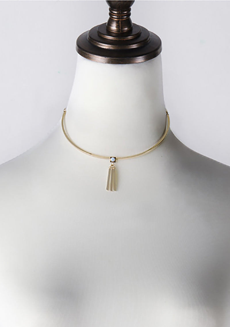 Wanderlust + Co Ava Choker in Gold/Sky