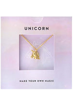 Wanderlust + Co Emoji Unicorn Necklace in Gold