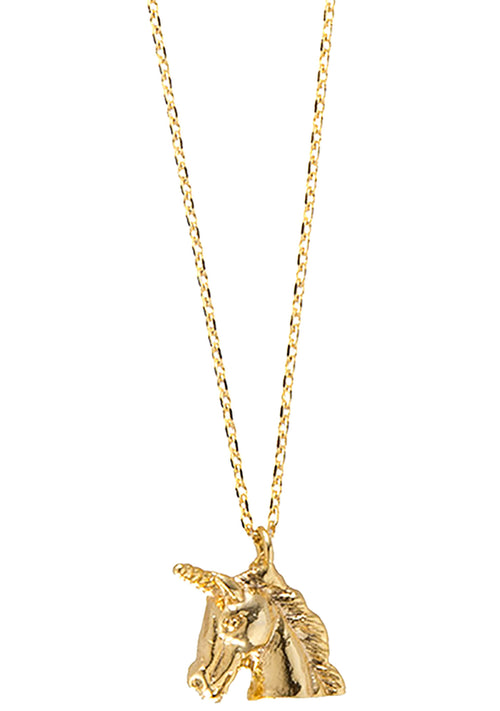 Wanderlust + Co Emoji Unicorn Necklace in Gold