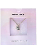 Wanderlust + Co Emoji Unicorn Necklace in Silver