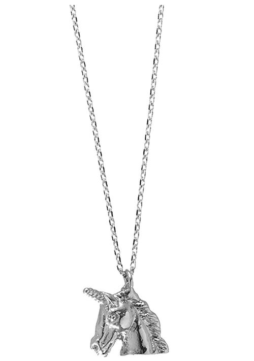 Wanderlust + Co Emoji Unicorn Necklace in Silver