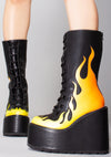 Dune Lace Up Flame in Black/Yellow