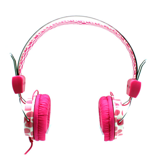 Pink Dots Stereo Headphones